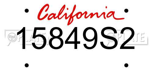 15849S2 California License Plate