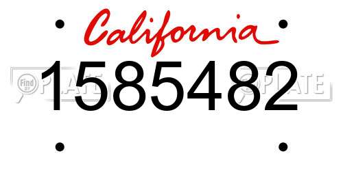 1585482 California License Plate