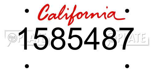 1585487 California License Plate