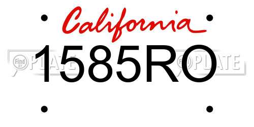 1585RO California License Plate
