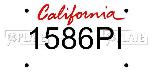 1586PI California License Plate