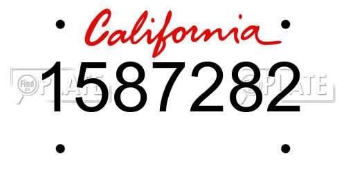 1587282 California License Plate