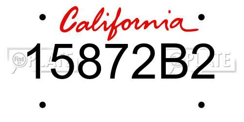 15872B2 California License Plate