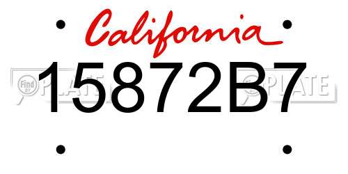 15872B7 California License Plate