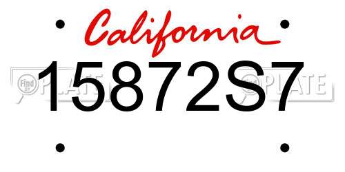 15872S7 California License Plate