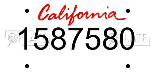 1587580 California License Plate