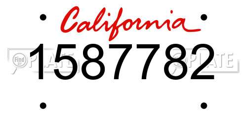 1587782 California License Plate