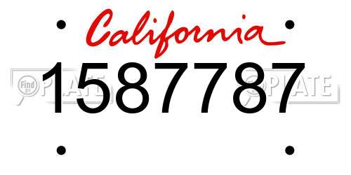1587787 California License Plate
