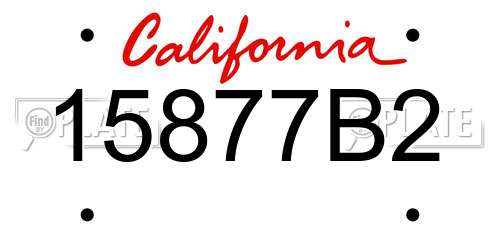 15877B2 California License Plate