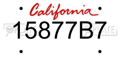 15877B7 California License Plate