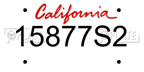 15877S2 California License Plate