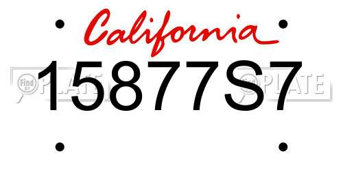 15877S7 California License Plate