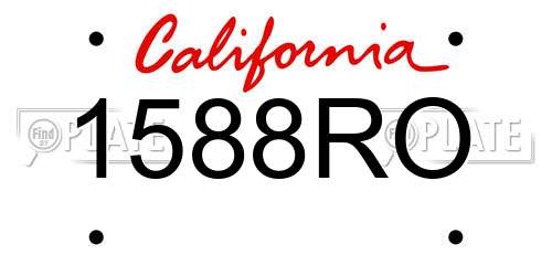 1588RO California License Plate
