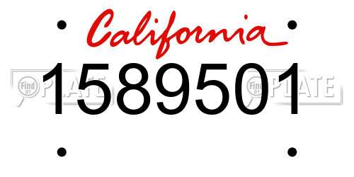 1589501 California License Plate