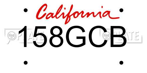 158GCB California License Plate