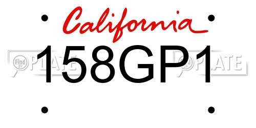 158GP1 California License Plate