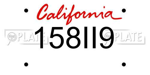 158II9 California License Plate