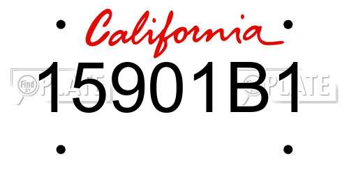 15901B1 California License Plate
