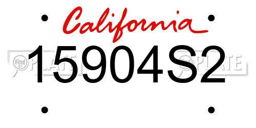 15904S2 California License Plate