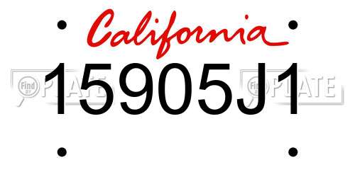 15905J1 California License Plate