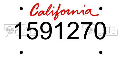 1591270 California License Plate