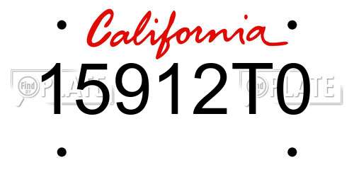 15912T0 California License Plate