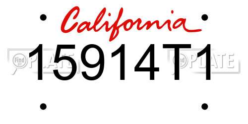 15914T1 California License Plate