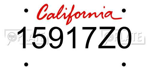 15917Z0 California License Plate