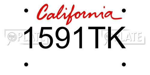 1591TK California License Plate