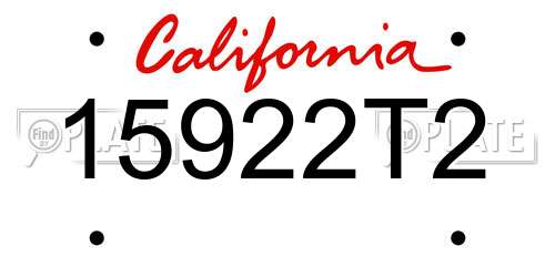 15922T2 California License Plate