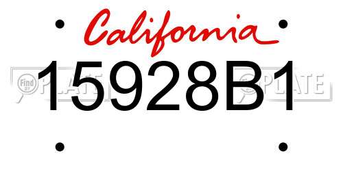 15928B1 California License Plate