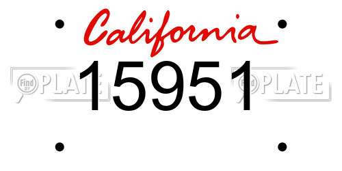 15951 California License Plate
