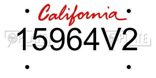 15964V2 California License Plate