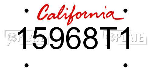 15968T1 California License Plate