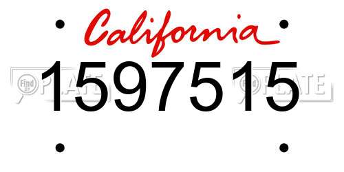 1597515 California License Plate