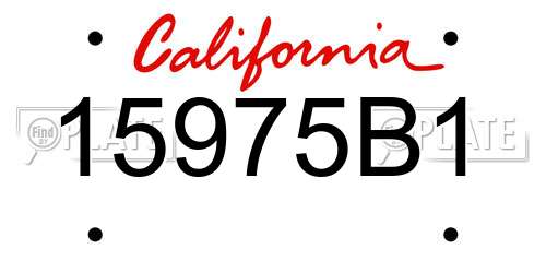 15975B1 California License Plate
