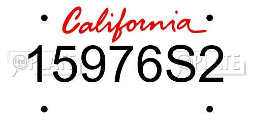 15976S2 California License Plate