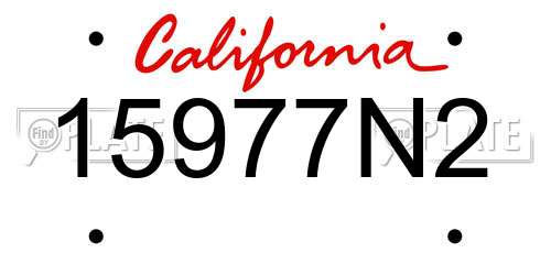 15977N2 California License Plate