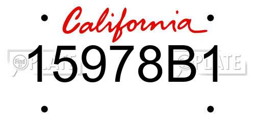 15978B1 California License Plate