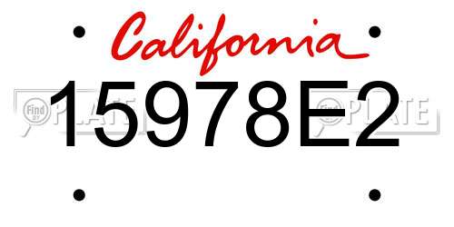 15978E2 California License Plate