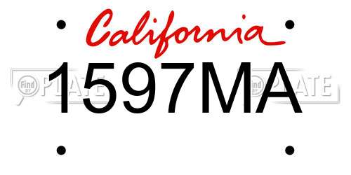 1597MA California License Plate