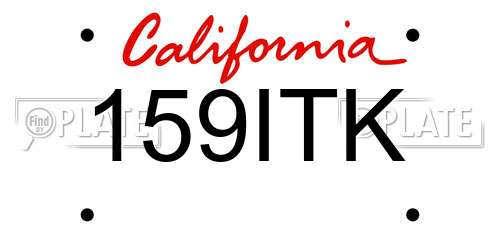 159ITK California License Plate