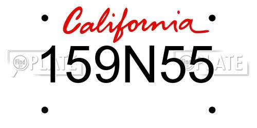 159N55 California License Plate
