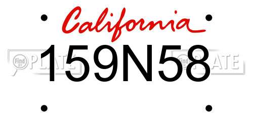159N58 California License Plate
