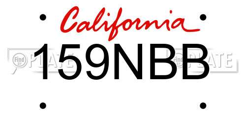 159NBB California License Plate