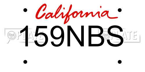 159NBS California License Plate