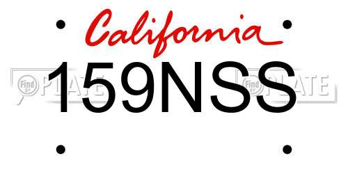159NSS California License Plate