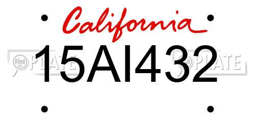 15AI432 California License Plate