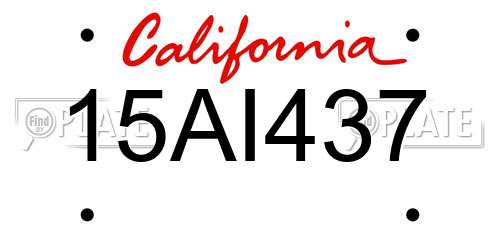15AI437 California License Plate