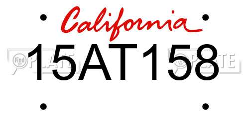 15AT158 California License Plate